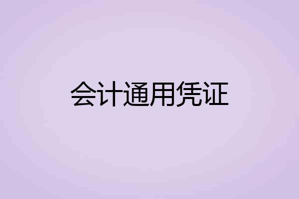会计通用凭证
