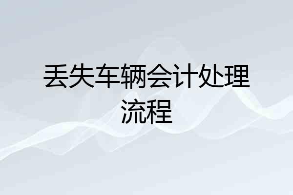 丢失车辆会计处理流程