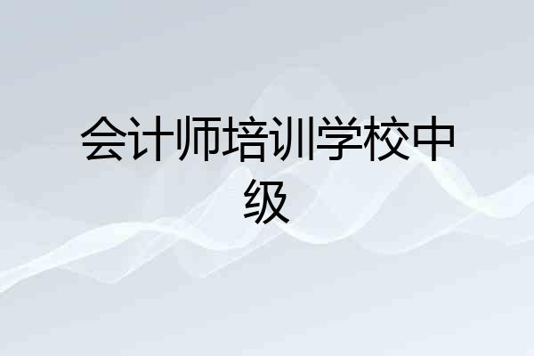 会计师培训学校中级