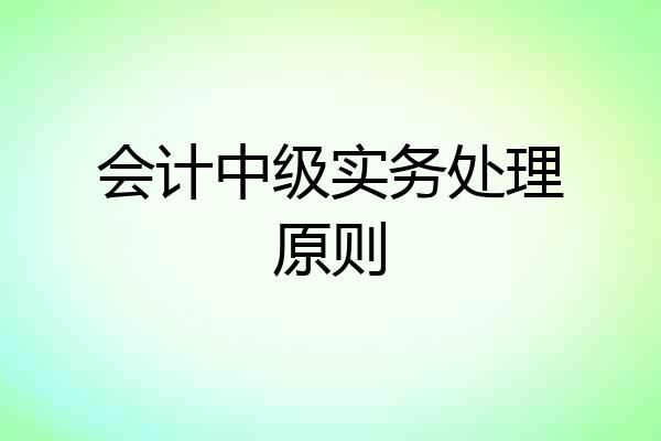 会计中级实务处理原则