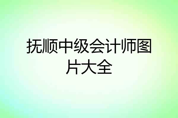 抚顺中级会计师图片大全