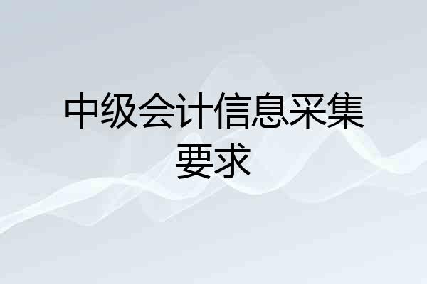 中级会计信息采集要求