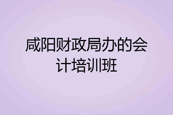 咸阳财政局办的会计培训班