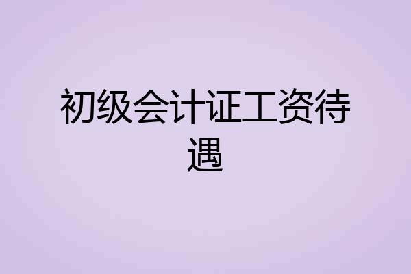 初级会计证工资待遇