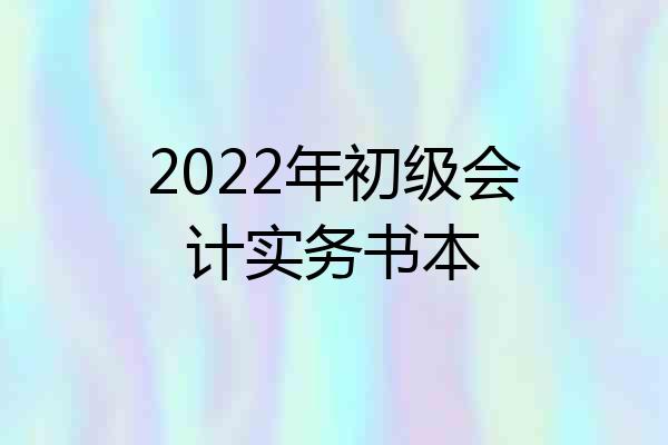 2022年初级会计实务书本
