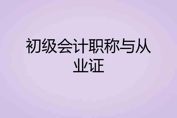 初级会计职称与从业证