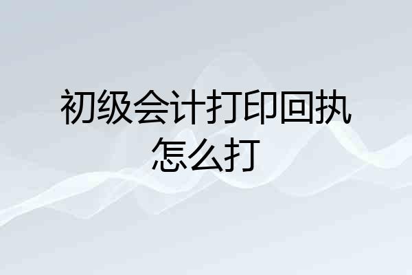 初级会计打印回执怎么打