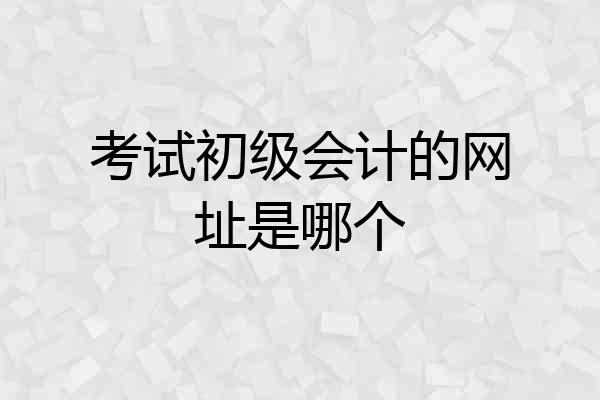考试初级会计的网址是哪个