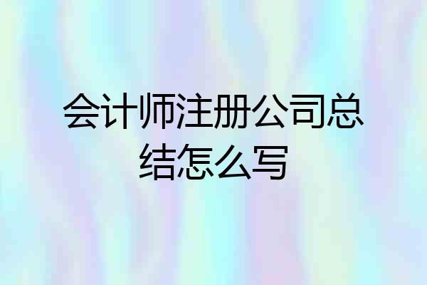 会计师注册公司总结怎么写