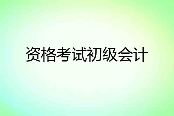 资格考试初级会计