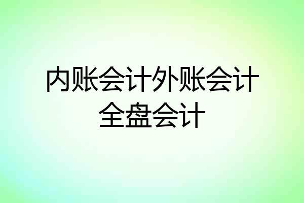 内账会计外账会计全盘会计