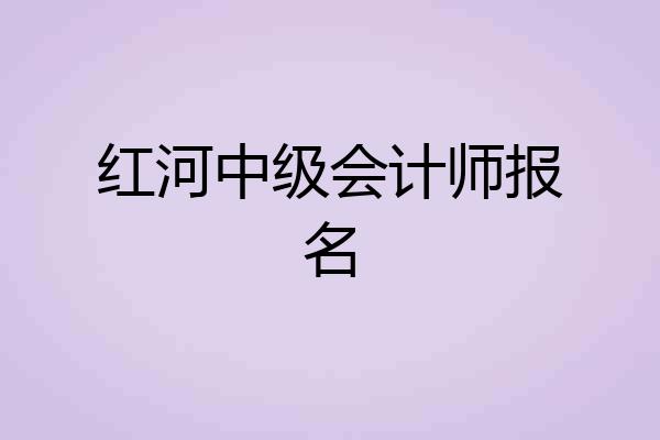 红河中级会计师报名