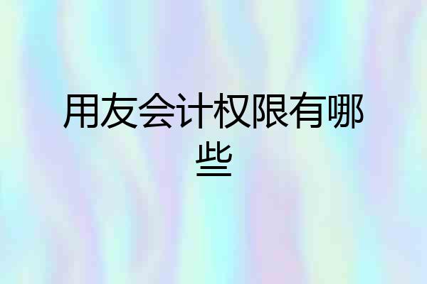 用友会计权限有哪些