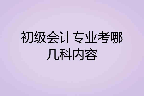 初级会计专业考哪几科内容