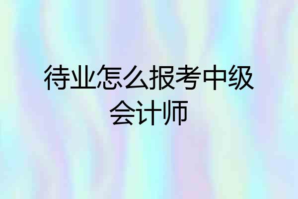 待业怎么报考中级会计师