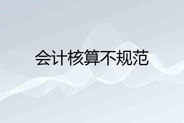 会计核算不规范
