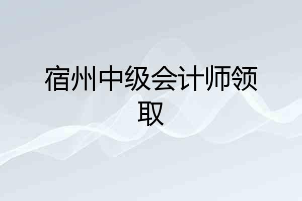 宿州中级会计师领取