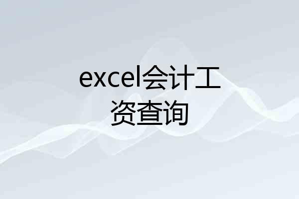 excel会计工资查询