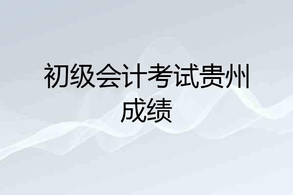 初级会计考试贵州成绩