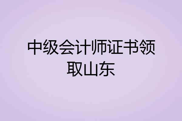 中级会计师证书领取山东