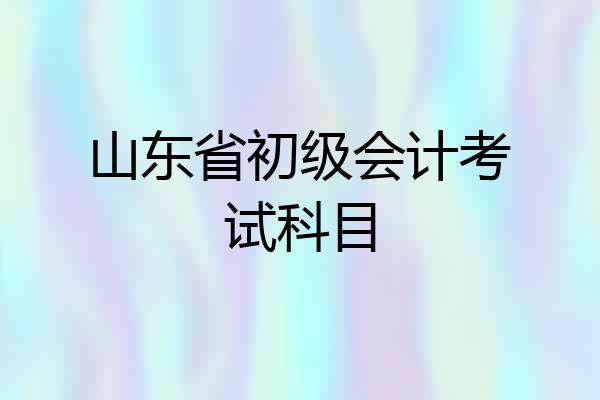 山东省初级会计考试科目