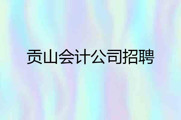 贡山会计公司招聘
