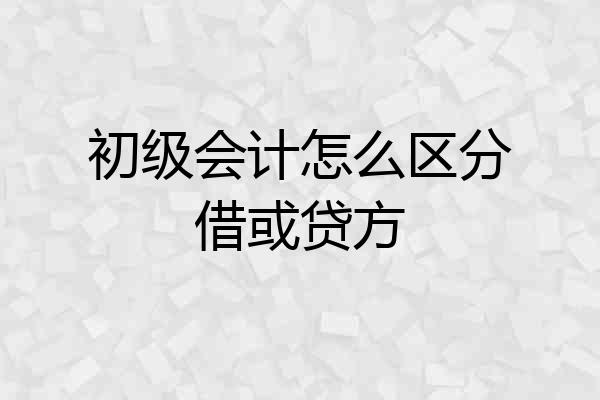 初级会计怎么区分借或贷方