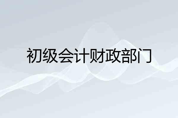 初级会计财政部门