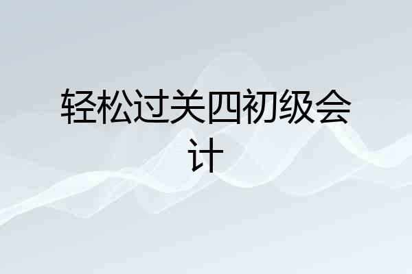 轻松过关四初级会计