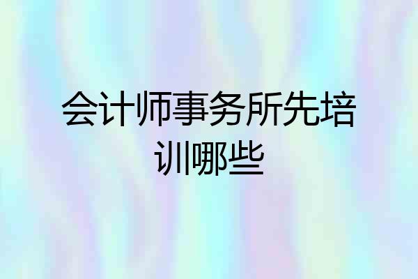 会计师事务所先培训哪些