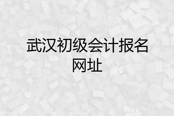 武汉初级会计报名网址