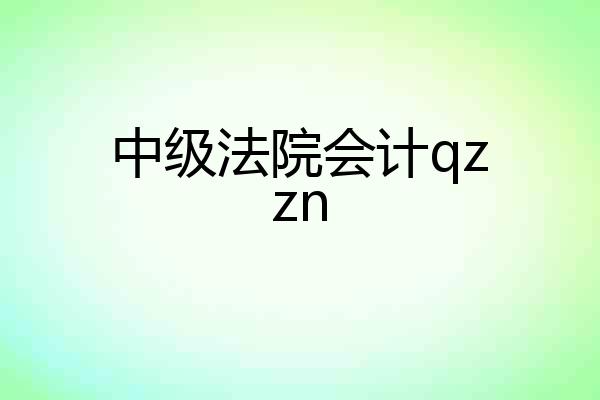 中级法院会计qzzn