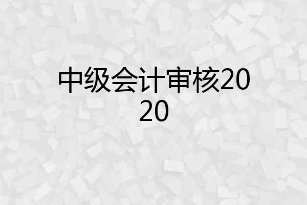 中级会计审核2020