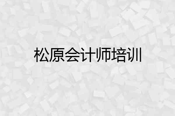 松原会计师培训