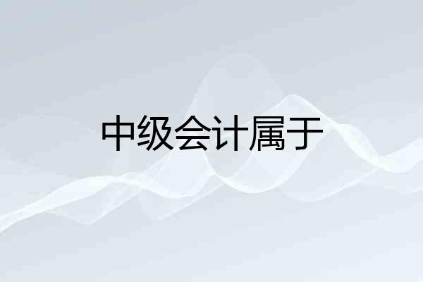 中级会计属于