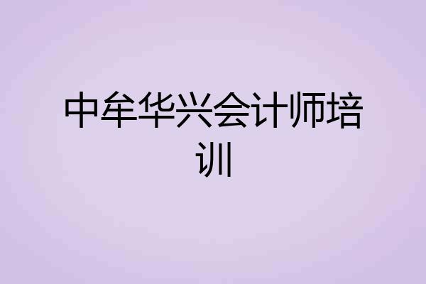 中牟华兴会计师培训