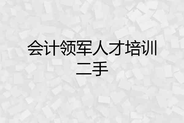 会计领军人才培训二手