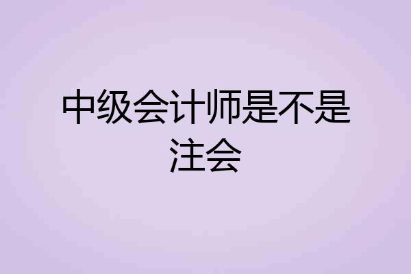 中级会计师是不是注会