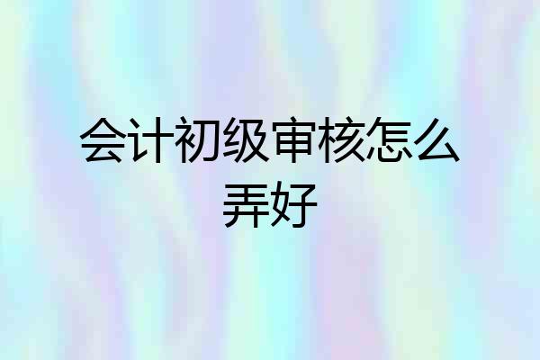 会计初级审核怎么弄好