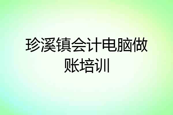 珍溪镇会计电脑做账培训