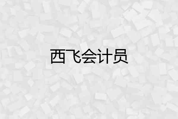 西飞会计员