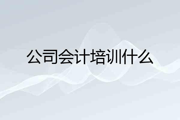 公司会计培训什么