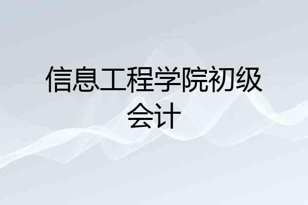 信息工程学院初级会计