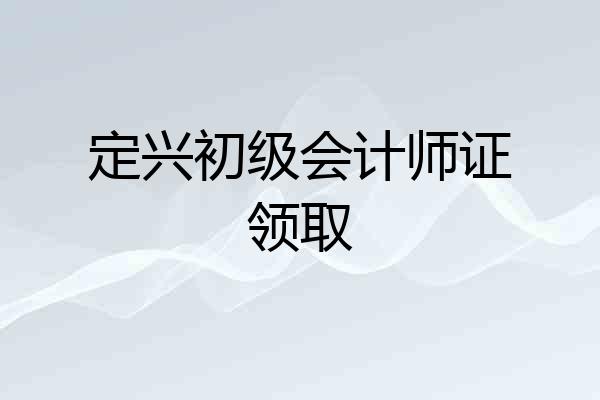 定兴初级会计师证领取