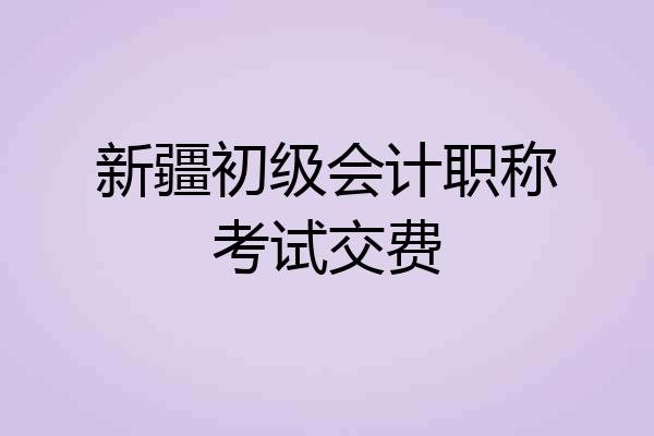 新疆初级会计职称考试交费