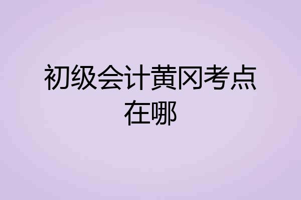 初级会计黄冈考点在哪