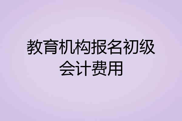 教育机构报名初级会计费用