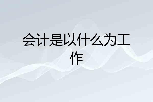 会计是以什么为工作