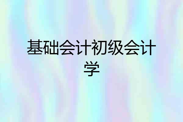 基础会计初级会计学