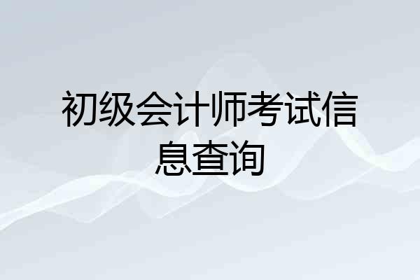 初级会计师考试信息查询
